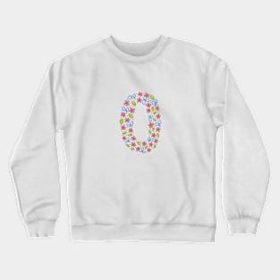 Floral Monogram Letter O - pink and blue Crewneck Sweatshirt